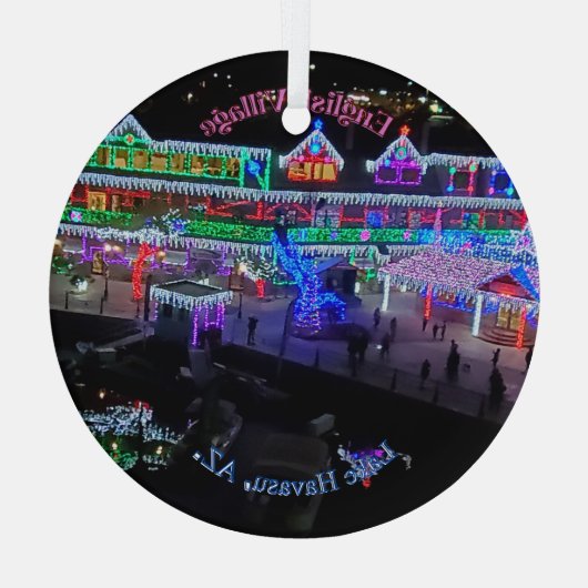 Kerstmis in het meer van Havasu Glas Ornament (Achterkant)