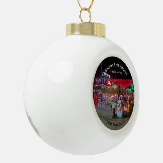 Kerstmis in het meer van Havasu Keramische Bal Ornament (Links)