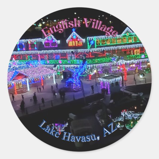 Kerstmis in het meer van Havasu Ronde Sticker (Voorkant)
