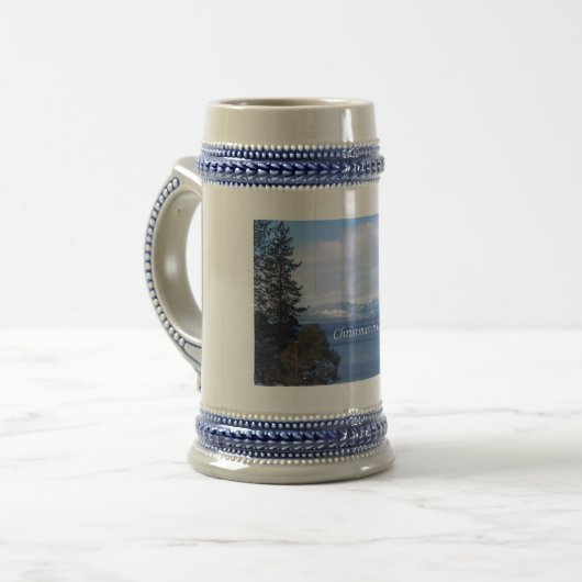 Kerstmis in het meer van Tahoe Beer Stein Bierpul (Voorkant links)