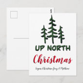 Kerstmis in het noorden, rustige groenblijvende bo briefkaart (Voorkant / Achterkant)