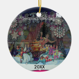 Kerstmis in het Ornament Venster City-winkel