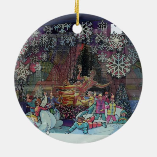 Kerstmis in het Ornament Venster City-winkel (Achterkant)