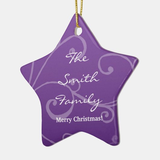 Kerstmis in het paars keramisch ornament (Links)