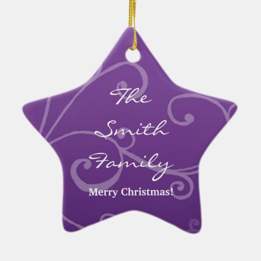 Kerstmis in het paars keramisch ornament (Achterkant)