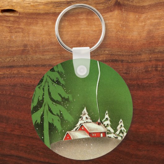 Kerstmis in het Parlement in de boswinter Sleutelhanger (Achterkant)