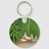 Kerstmis in het Parlement in de boswinter Sleutelhanger (Achterkant)