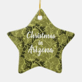 Kerstmis in het Plant Arizona Cactus Keramisch Ornament (Voorkant)