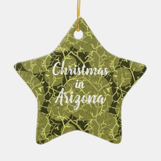 Kerstmis in het Plant Arizona Cactus Keramisch Ornament (Voorkant)