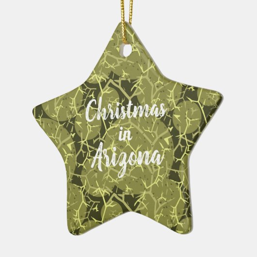 Kerstmis in het Plant Arizona Cactus Keramisch Ornament (Links)