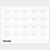 Kerstmis in het rood en wit van familienaam hart sticker (Vel)