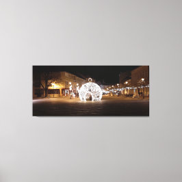 Kerstmis in het stadscentrum Esztergom Hongarije. Canvas Afdruk