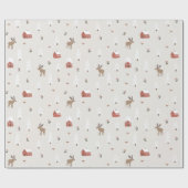 Kerstmis in het winterbos cadeaupapier (Vlak)