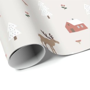 Kerstmis in het winterbos cadeaupapier