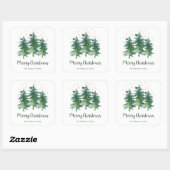 Kerstmis in het winterbos vierkante sticker (Vel)