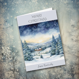 Kerstmis in het winterlandschap van Kentucky Feestdagen Kaart