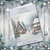 Kerstmis in het winterlandschap van North Carolina Feestdagen Kaart