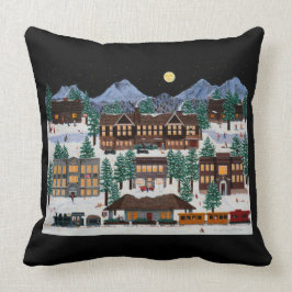 "Kerstmis in historische bocht, oregon" Kussen