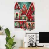 Kerstmis in huis | AI Art Poster (Thuiskantoor)