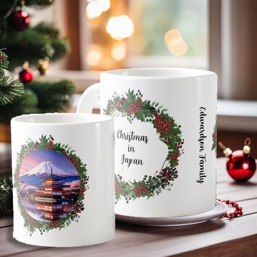 Kerstmis in Japan of ander land foto monogram Koffiemok