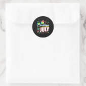 Kerstmis in juli 1 ronde sticker (Tas)