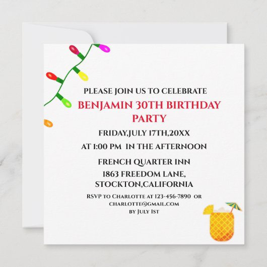 Kerstmis in juli 2010 kaart (Achterkant)