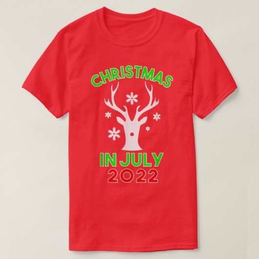 Kerstmis in juli 2022 Reindeer Snow Merry Santa S T-shirt (Design voorkant)