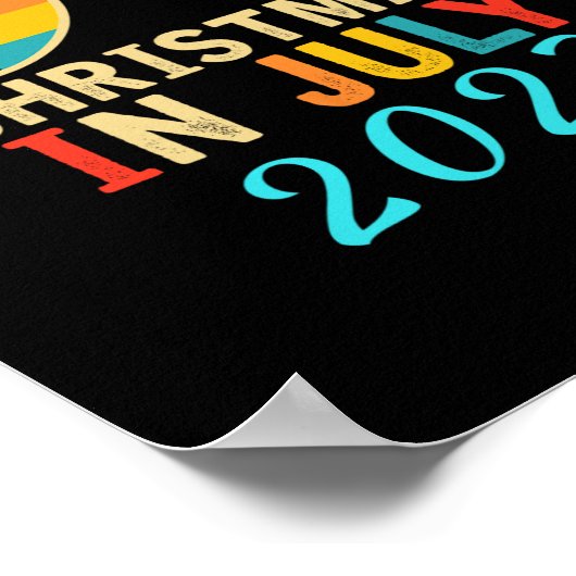 Kerstmis in juli 2023 rendieren Merry Santa Summer Poster (Hoek)