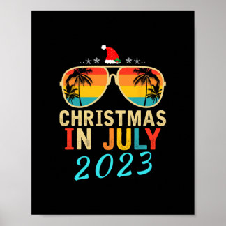 Kerstmis in juli 2023 rendieren Merry Santa Summer Poster