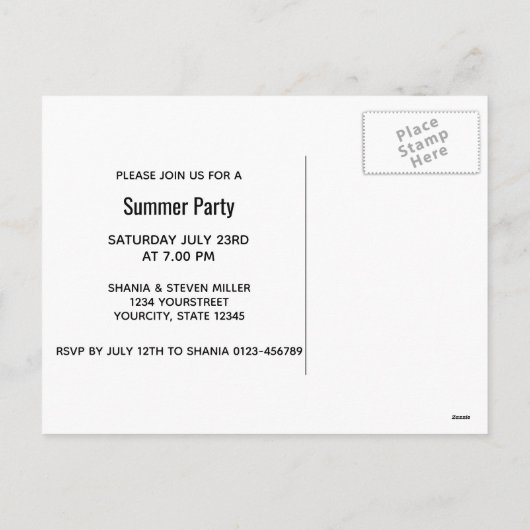 Kerstmis in juli 2023 Watermeloen Beach Feestdagenkaart (Achterkant)