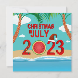 Kerstmis in juli 2023 Watermeloen Beach Kaart