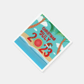 Kerstmis in juli 2023 Watermeloen Beach Servet (Hoek)