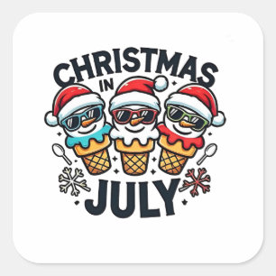 Kerstmis in juli 4 juli ijs USA  Vierkante Sticker