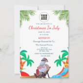 Kerstmis in juli | Aangepaste bedrijfsnaam & logo Kaart (Voorkant)