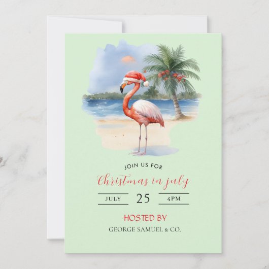 Kerstmis in juli Aangepaste bedrijfsnaam Logo & Te Kaart (Voorkant)