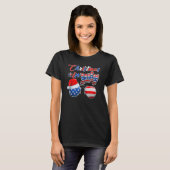 Kerstmis in juli Amerikaanse vlag Santa Hat Sungla T-shirt (Voorkant volledig)