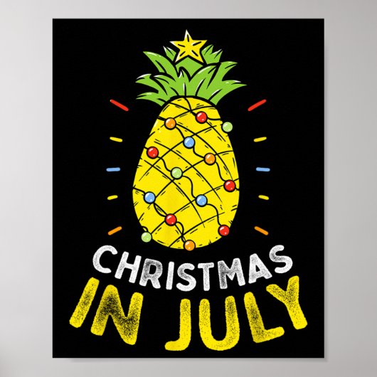 Kerstmis in juli Ananas Boom Zomerfeest Kinder Poster (Voorkant)