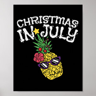 Kerstmis in juli ananas grappige zomer tropisch poster