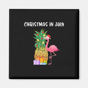 Kerstmis in juli Ananas Kerstboom Flamingo San Magneet