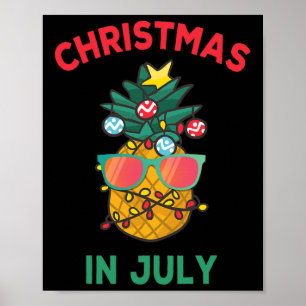 Kerstmis in juli Ananas Zonnige Lichte Zomer V Poster