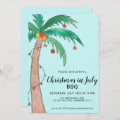 Kerstmis in juli BBQ Palm Tree Kaart (Voorkant / Achterkant)