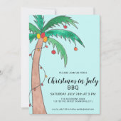 Kerstmis in juli BBQ Palmboom Kaart (Voorkant)
