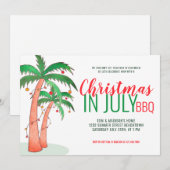 Kerstmis in juli BBQ Party Kaart (Voorkant / Achterkant)