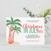 Kerstmis in juli BBQ Party Kaart (Staand voorkant)