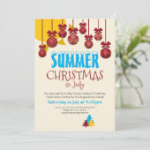 KERSTMIS IN JULI BBQ Party Kaart (Staand voorkant)