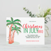 Kerstmis in juli BBQ Party Kaart (Staand voorkant)