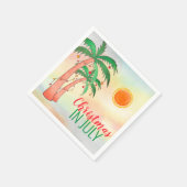 Kerstmis in juli BBQ Party Palm Trees Napkins Servet (Hoek)
