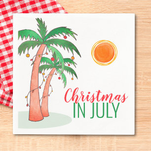 Kerstmis in juli BBQ Party Palm Trees Servet