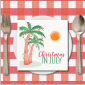 Kerstmis in juli BBQ Party Palm Trees Servet
