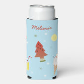 Kerstmis in juli BBQ Zomerfeest Gepersonaliseerd Seltzer Blikjeskoeler (Seltzer Voorkant)
